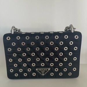 PRADA Nylon Studded Chain Bag